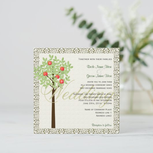 Voorjaar, zomertrouwuitnodigingen. kaart (Staand voorkant)