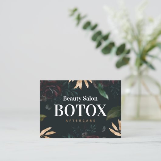Voorjaars Botox nazorginstructies Visitekaartje (Staand voorkant)