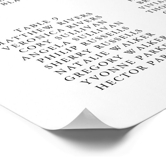 Voorjaars Eucalyptus Greenery Wedding Seding Chart Poster (Hoek)