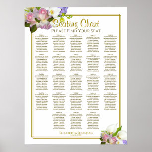 Voorjaars Floral 23 Tafel-bruiloft Poster