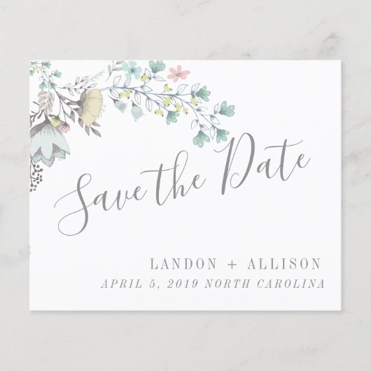 Voorjaars Floral sparen de Datum Flyer (Voorkant)