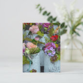 Voorjaars florale regelingen briefkaart (Staand voorkant)