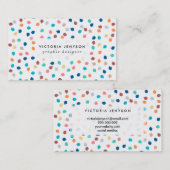 Voorjaars modern poka-penseelpatroon visitekaartje (Voorkant / Achterkant)