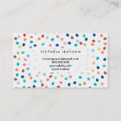 Voorjaars modern poka-penseelpatroon visitekaartje (Achterkant)