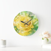 Voorjaars morning Gele roos in pasteelWaterverf Grote Klok (Huis)