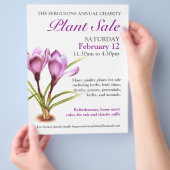 Voorjaars plant verkoop krocus art promo flyer (Hand)