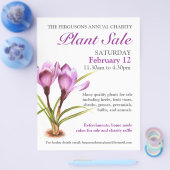 Voorjaars plant verkoop krocus art promo flyer (Enkel)
