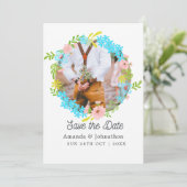 Voorjaars verjaardag sparen de datum save the date (Staand voorkant)