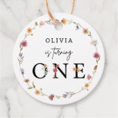 Voorjaars Wilde bloem Eerste verjaardag Bedankjes Labels (Voorkant)