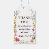 Voorjaars Wilde bloem Eerste verjaardag Cadeaulabel (Voorkant)