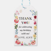 Voorjaars Wilde bloem Eerste verjaardag Cadeaulabel (Achterkant)