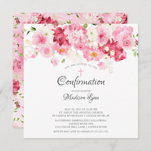 Voorjaarsbericht bloesems Floral bevestiging Kaart (Voorkant / Achterkant)