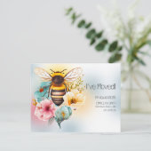 Voorjaarsbijeenkomst Waterverf Floral Bee Briefkaart (Staand voorkant)