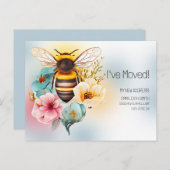 Voorjaarsbijeenkomst Waterverf Floral Bee Briefkaart (Voorkant / Achterkant)