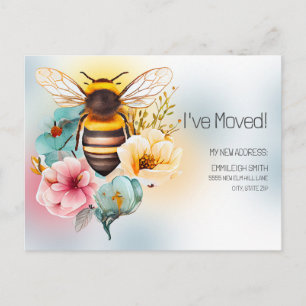 Voorjaarsbijeenkomst Waterverf Floral Bee Briefkaart