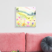 Voorjaarsbijen Bloemenvelden | Bloemrijke kleurrij Canvas Afdruk (Insitu (Woonkamer))