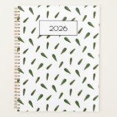 Voorjaarsbladeren, aquarel patroon planner (Voorkant)