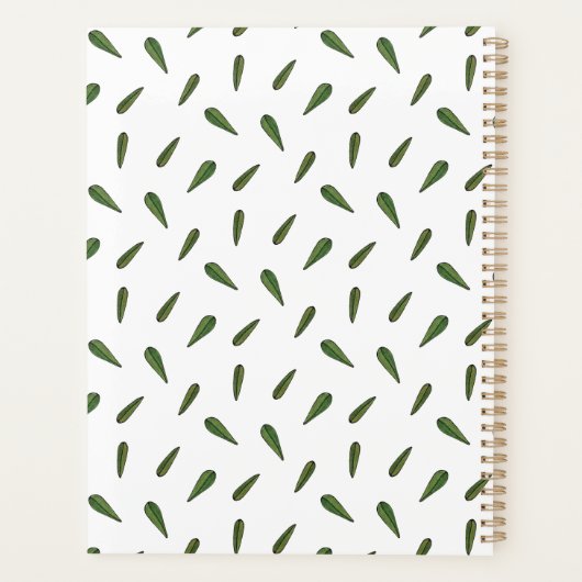 Voorjaarsbladeren, aquarel patroon planner (Achterkant)