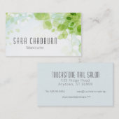 Voorjaarsbladeren Waterverf Modern Visitekaartje (Voorkant / Achterkant)