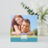 Voorjaarsblauw, behalve de datum save the date (Staand voorkant)