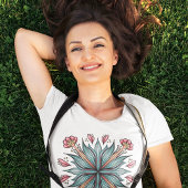 Voorjaarsbloei: geometrische bloemen t-shirt