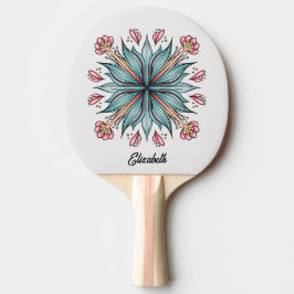 Voorjaarsbloei: geometrische bloemen tafeltennisbatje