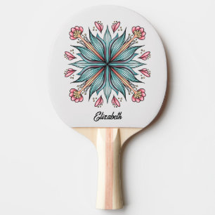 Voorjaarsbloei: geometrische bloemen tafeltennisbatje