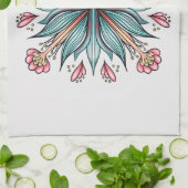 Voorjaarsbloei: geometrische bloemen theedoek (Gevouwen)