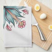 Voorjaarsbloei: geometrische bloemen theedoek (Quarter Fold)