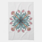 Voorjaarsbloei: geometrische bloemen theedoek (Verticaal)