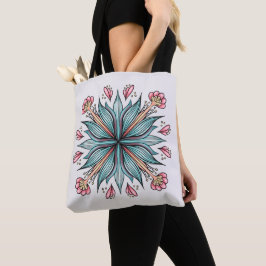Voorjaarsbloei: geometrische bloemen tote bag