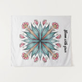 Voorjaarsbloei: geometrische bloemen wandkleed (Voorkant (horizontaal))