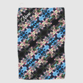 Voorjaarsbloem bloesems Patroon gepersonaliseerd Golfhanddoek (Voorkant)