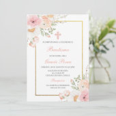 Voorjaarsbloem Doop Spaanse uitnodiging (Staand voorkant)