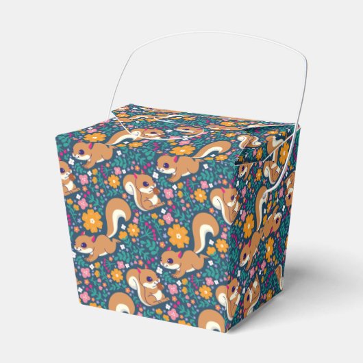 Voorjaarsbloemen en eekhoorns bedankdoosjes (Voorkant Zijde)