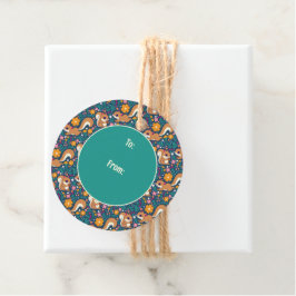 Voorjaarsbloemen en eekhoorns bedankjes labels