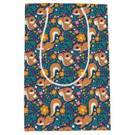 Voorjaarsbloemen en eekhoorns medium cadeauzakje