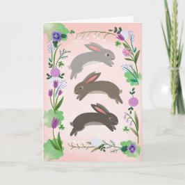 Voorjaarsbloemen en springende konijnen | kaart