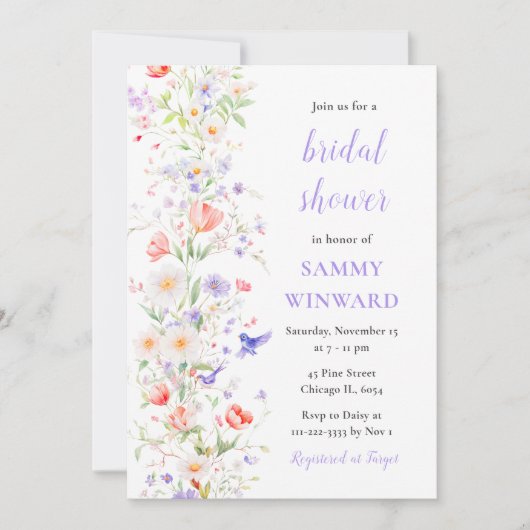 Voorjaarsbloemen en vogels Vrijgezellenfeest Kaart (Voorkant)