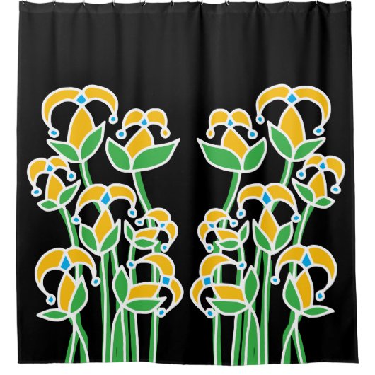 Voorjaarsbloemen grillig 41 douchegordijn (Voorkant)