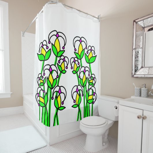 Voorjaarsbloemen grillig 41 douchegordijn (In situ)