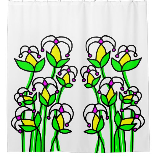 Voorjaarsbloemen grillig 41 douchegordijn (Voorkant)