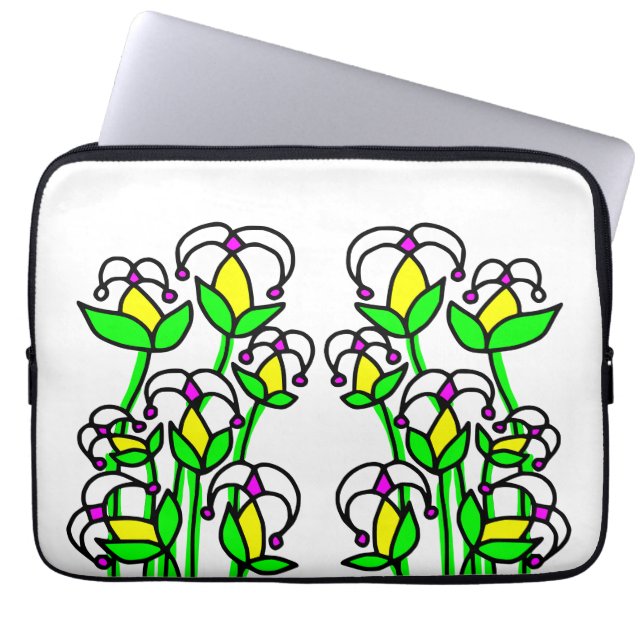 Voorjaarsbloemen grillig 41 laptop sleeve (Voorkant)