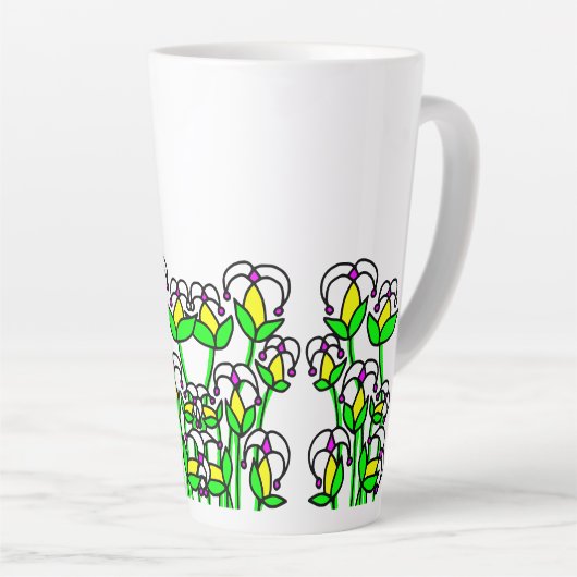 Voorjaarsbloemen grillig 41 latte mok (Rechterhoek)