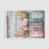 Voorjaarsbloemen in Mason Jars Decoupage Tissuepapier (Voorkant)