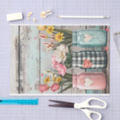 Voorjaarsbloemen in Mason Jars Decoupage Tissuepapier (Craft)