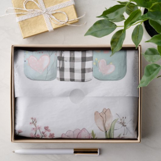 Voorjaarsbloemen in Mason Jars Decoupage Tissuepapier (Geschenk)