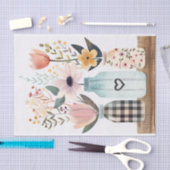 Voorjaarsbloemen in Mason Jars Decoupage Tissuepapier (Craft)