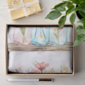 Voorjaarsbloemen in Mason Jars Decoupage Tissuepapier (Geschenk)