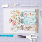 Voorjaarsbloemen in Mason Jars Decoupage Tissuepapier (Craft)